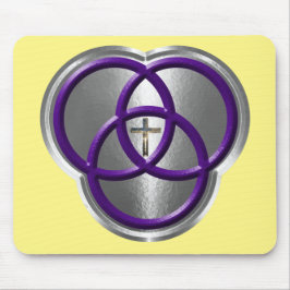 Alfombrilla De Ratón Hermoso anillo cristiano de Trinidad con cruz