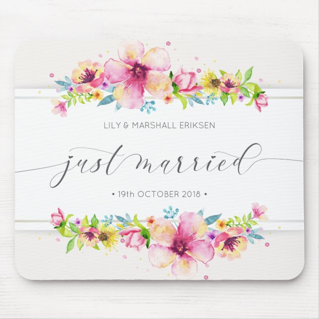 Alfombrilla De Ratón Hermoso apenas casado casando el | Mousepad (Frente)