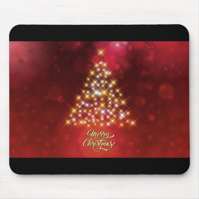 Alfombrilla De Ratón Hermoso árbol de Navidad (Frente)