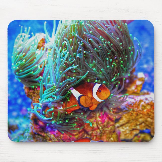 Alfombrilla De Ratón Hermoso arrecife de coral con peces payasos (Frente)