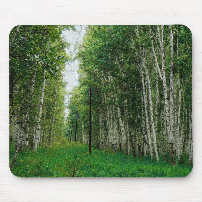 Alfombrilla De Ratón Hermoso bosque Birch Tree (Frente)