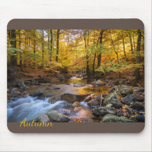 Alfombrilla De Ratón Hermoso bosque otoñal
