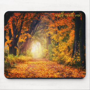 Alfombrilla De Ratón Hermoso bosque otoñal 