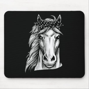 Alfombrilla De Ratón Hermoso Caballo Con Cute Polka Dot Bandana - Mano