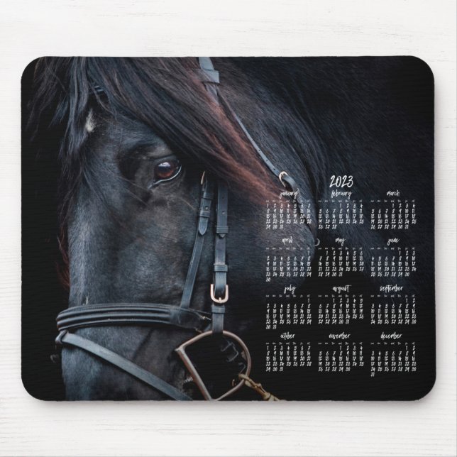 Alfombrilla De Ratón Hermoso calendario de fotos de caballos 2023 (Frente)