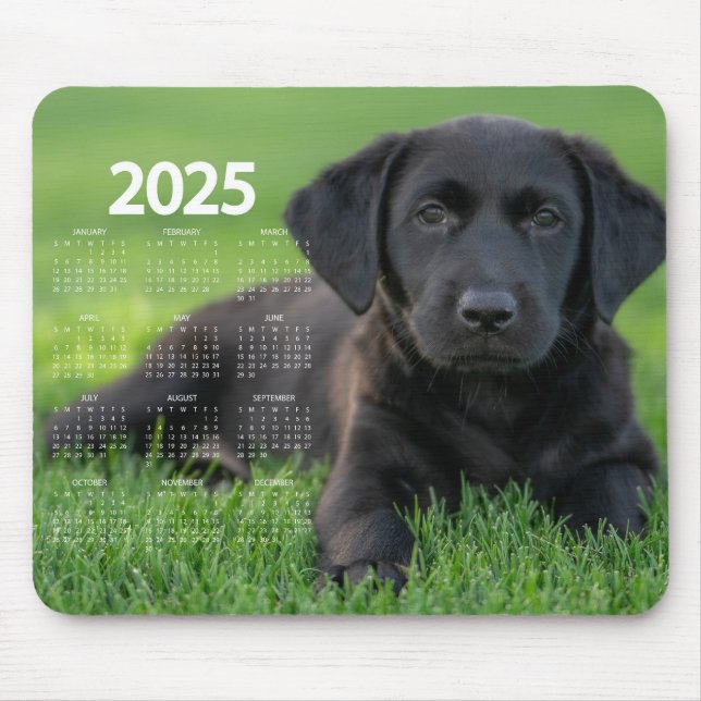 Alfombrilla De Ratón Hermoso calendario de perros de Black Labrador 202 (Frente)