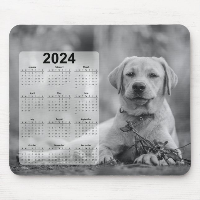 Alfombrilla De Ratón Hermoso calendario de recuperador de labrador amar (Frente)