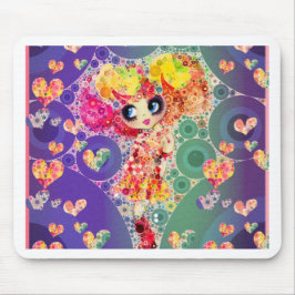 Alfombrilla De Ratón Hermoso Chica arcoiris KAWAII PinkyP Harajuku