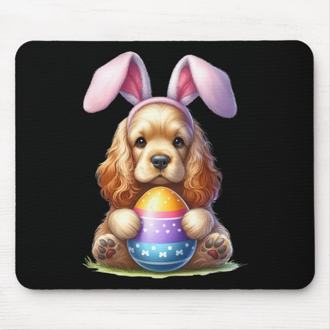 Alfombrilla De Ratón Hermoso Conejo Hermano Español Perro Pascua Huevos (Frente)