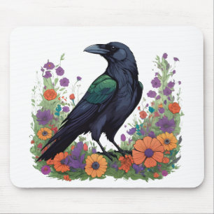 Alfombrilla De Ratón Hermoso cuervo negro