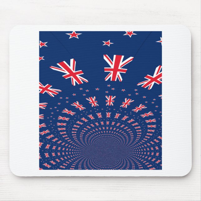 Alfombrilla De Ratón Hermoso diseño de arte con bandera de Nueva Zeland (Frente)