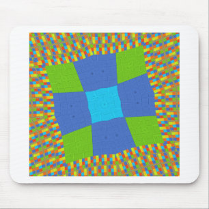 Alfombrilla De Ratón Hermoso diseño de impresión de arte azul verde azu