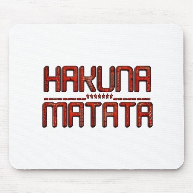 Alfombrilla De Ratón Hermoso Grabado en relieve asombroso Rojo Hakuna M (Frente)