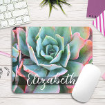 Alfombrilla De Ratón Hermoso guión de nombre personalizado de foto de C<br><div class="desc">Sueña con los días soleados y un jardín de verano cuando usas este hermoso bigote de color rosa, verde menta, foto de cactus nombre personalizado mousepad. Hace un gran regalo para alguien especial! Simplemente teclee el nombre de su elección y puede personalizar fácilmente este mousepad de nombre personalizado. Por favor,...</div>