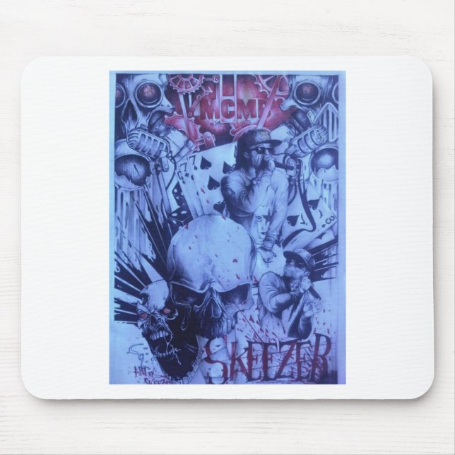 Alfombrilla De Ratón Hermoso increíble logo artístico de Skeezers en lí (Frente)