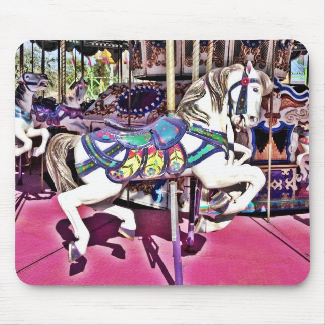 Alfombrilla De Ratón Hermoso Mousepad Carnaval de Caballos de Carrusel (Frente)