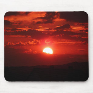 Alfombrilla De Ratón Hermoso Naranja y atardecer rojo