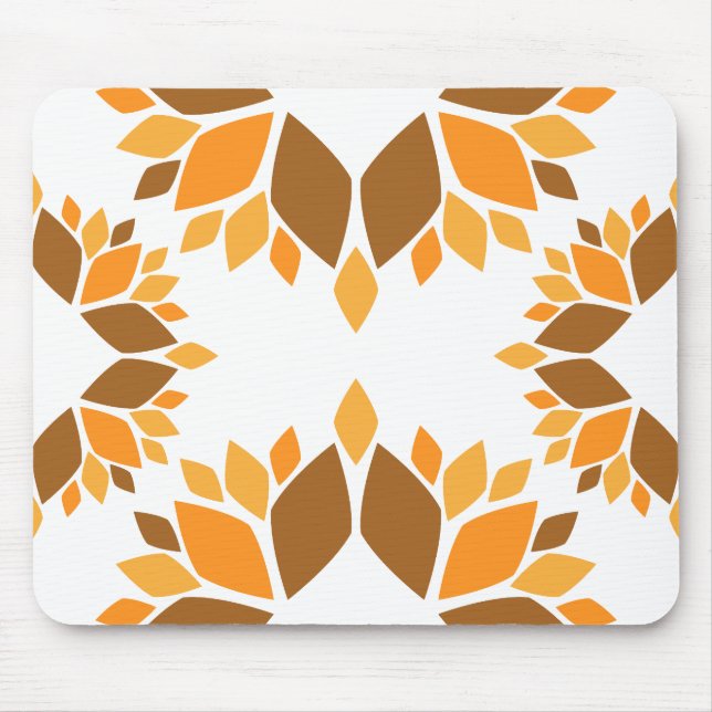 Alfombrilla De Ratón hermoso patrón de flores marrones pétalo (Frente)