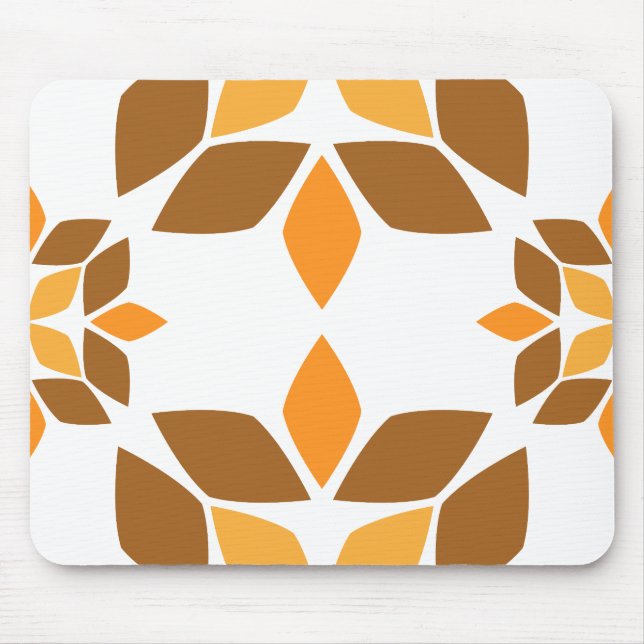 Alfombrilla De Ratón hermoso patrón de flores marrones pétalo (Frente)