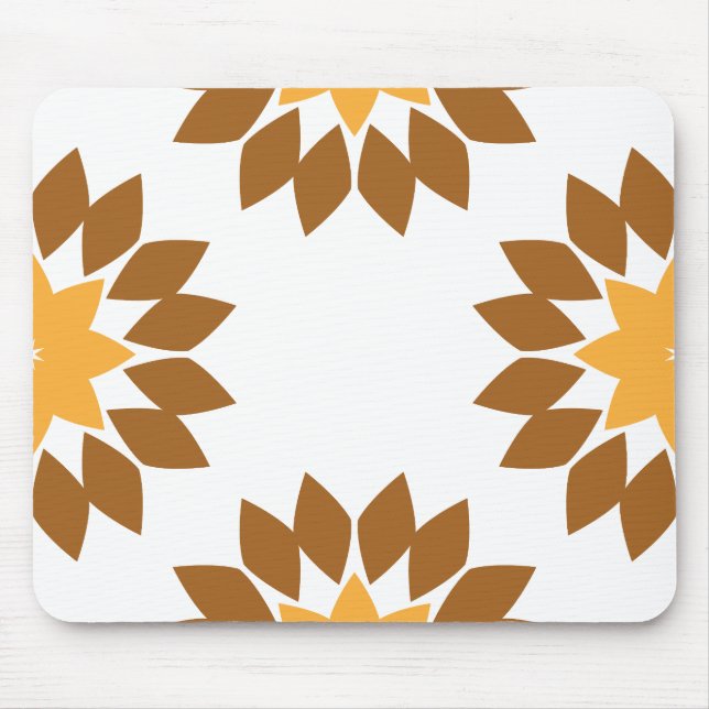 Alfombrilla De Ratón hermoso patrón de flores marrones pétalo (Frente)