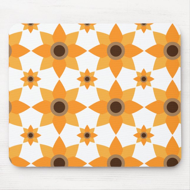Alfombrilla De Ratón hermoso patrón de flores marrones pétalo (Frente)