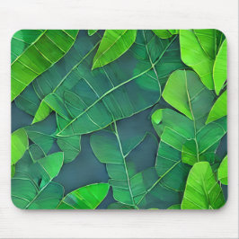 Alfombrilla De Ratón Hermoso patrón de hojas verdes