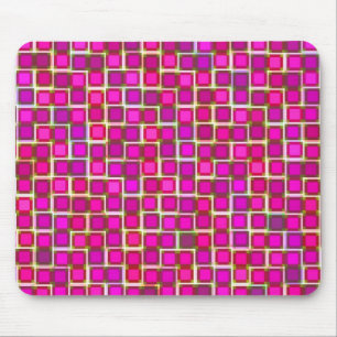 Alfombrilla De Ratón Hermoso patrón de mosaico abstracto en rosa