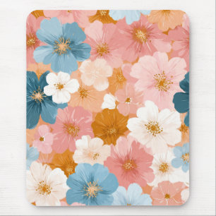 Alfombrilla De Ratón Hermoso patrón floral pastel