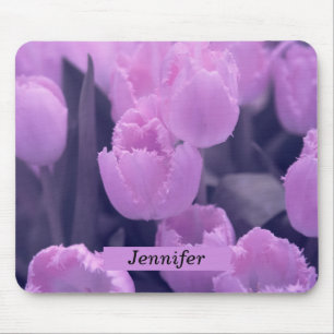 Alfombrilla De Ratón Hermoso tulipán morado personalizable de vuelta a