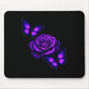 Alfombrilla De Ratón Hermosos amantes de mariposas rosa púrpura maripos