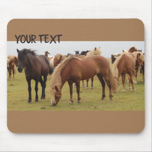 Alfombrilla De Ratón Hermosos caballos marrones