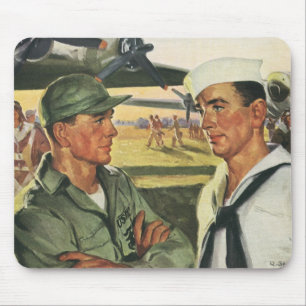 Alfombrilla De Ratón Héroes patrióticos vintage, hombres militares de u