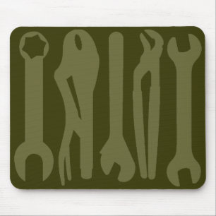 Alfombrilla De Ratón Herramientas - Tonos de oliva