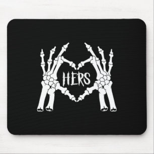 Alfombrilla De Ratón Hers Skeleton Hand Hearthing Men Funny Hallow