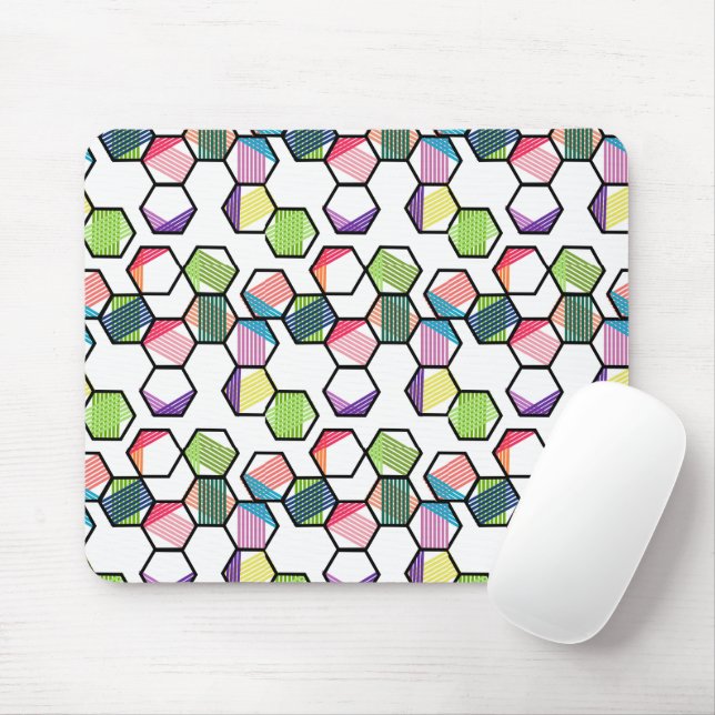 Alfombrilla De Ratón Hexagons con subprocesos (Con ratón)