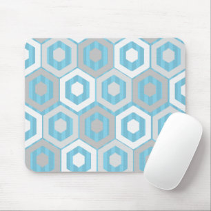 Alfombrilla De Ratón Hexagons y rayas de invierno