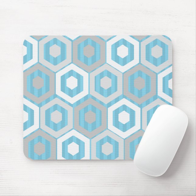 Alfombrilla De Ratón Hexagons y rayas de invierno (Con ratón)