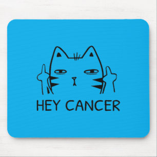 Alfombrilla De Ratón Hey Cancer F Gato Divertido Dedo Medio