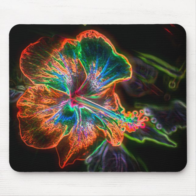 Alfombrilla De Ratón Hibiscus Abstract Flower Art (Frente)