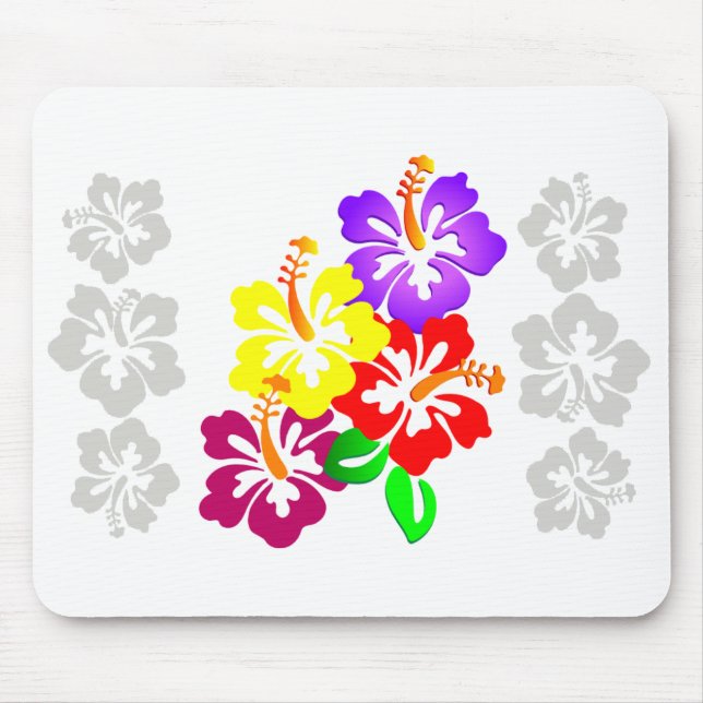 Alfombrilla De Ratón Hibiscus Floral Mousepad (Frente)