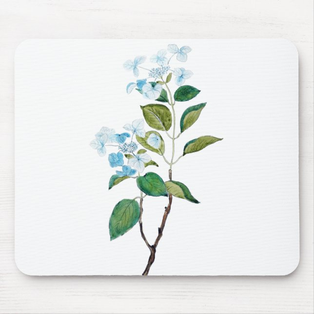 Alfombrilla De Ratón hidrangae azul vintage (Frente)