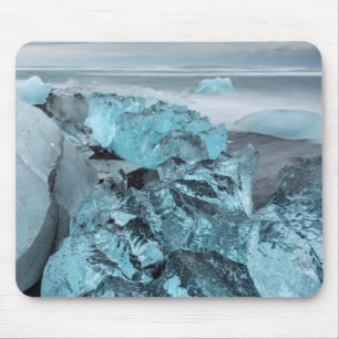 Alfombrilla De Ratón Hielo azul en el litoral, Islandia