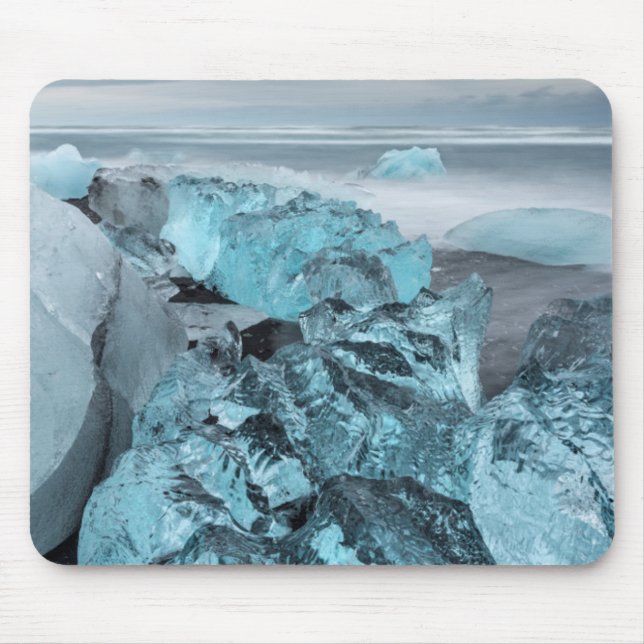 Alfombrilla De Ratón Hielo azul en el litoral, Islandia (Frente)