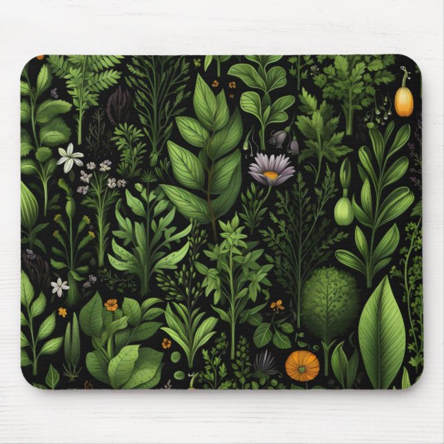 Alfombrilla De Ratón Hierbas Verde Oscuro (Frente)