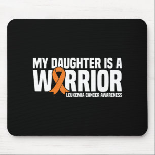 Alfombrilla De Ratón Hija guerrera Naranja Ribbon Leukemia Cáncer Awa