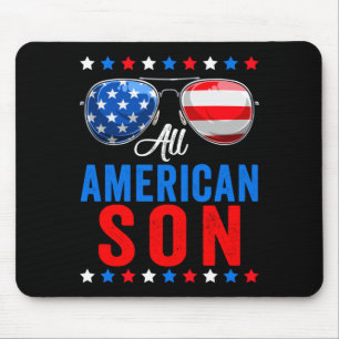 Alfombrilla De Ratón Hijo americano 4 de julio día de los caídos coinci