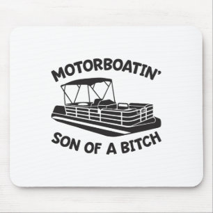 Alfombrilla De Ratón Hijo de un barco pontón con motor Funny Boating