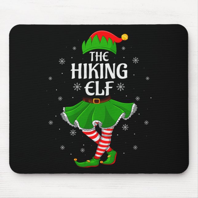 Alfombrilla De Ratón Hiking Elf Christmas Family Girls Women Elf Squad  (Frente)