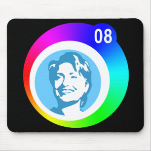 Alfombrilla De Ratón hillary clinton. burbujas arcoiris.