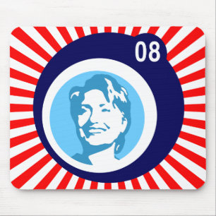 Alfombrilla De Ratón hillary clinton : burbujas azules y rayos rojos: